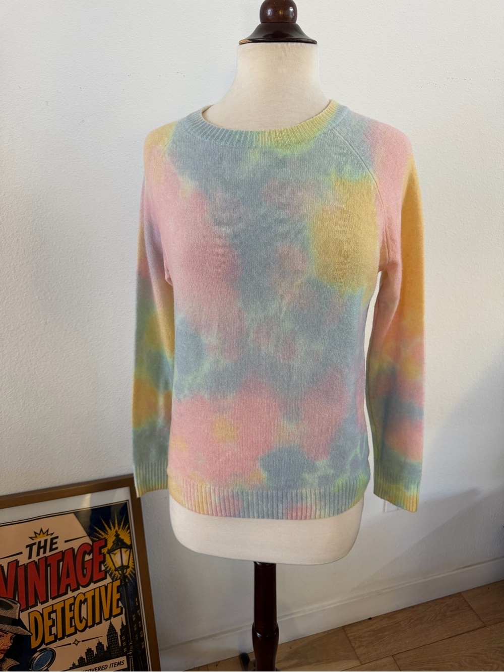 Autumn Cashmere crewneck Pastel tie-dye sweater. Size XS 100% Cashmere